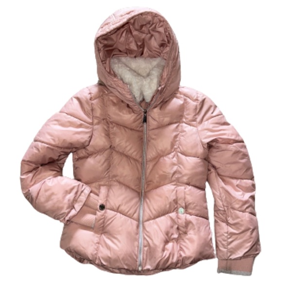 Michael Kors Other - Michael Kors pink puffer faux fur neckline girls 10-12 EUC